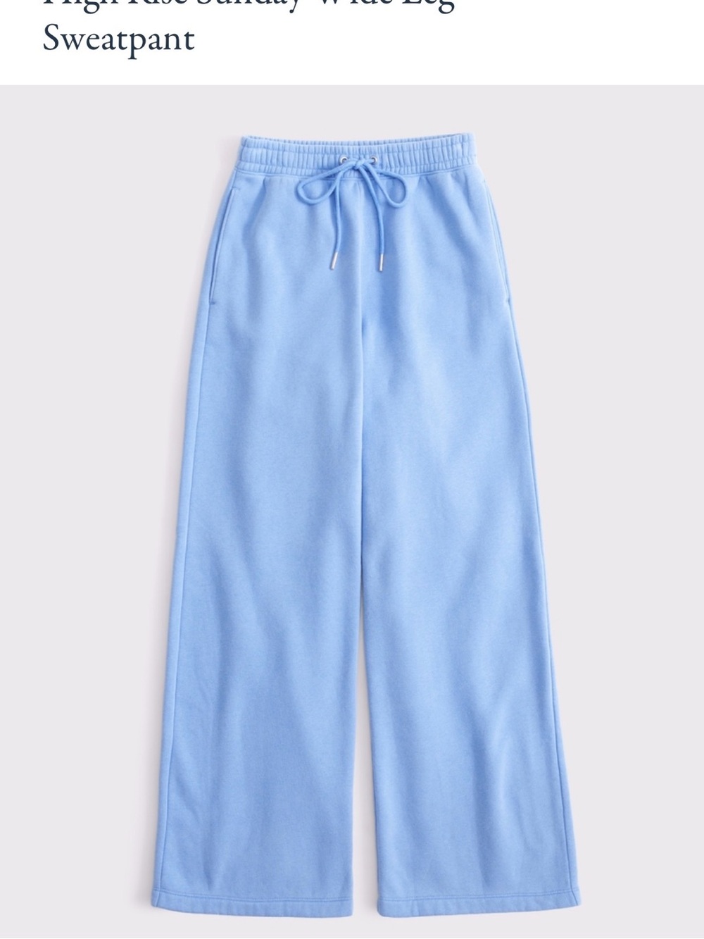 Abercrombie & Fitch Light Blue High Rise Sunday Wide Leg Sweatpant - Picture 3 of 6